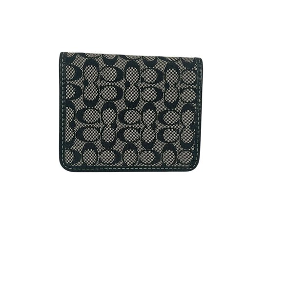 Coach Silver and Black Canvas card holder / wallet - Picture 8 of 8